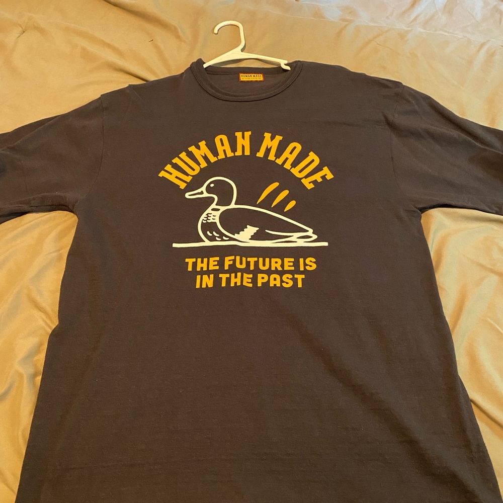 Human Made Black Tee with Yellow Label